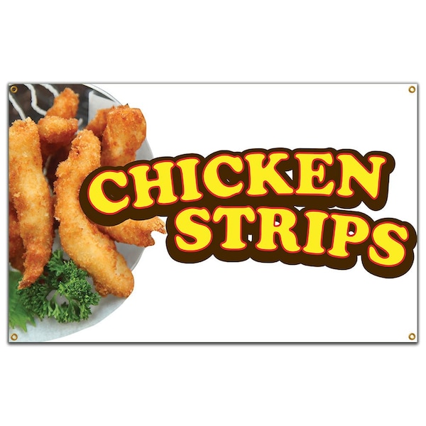 Chicken Strips Banner Concession Stand Food Truck Single Sided